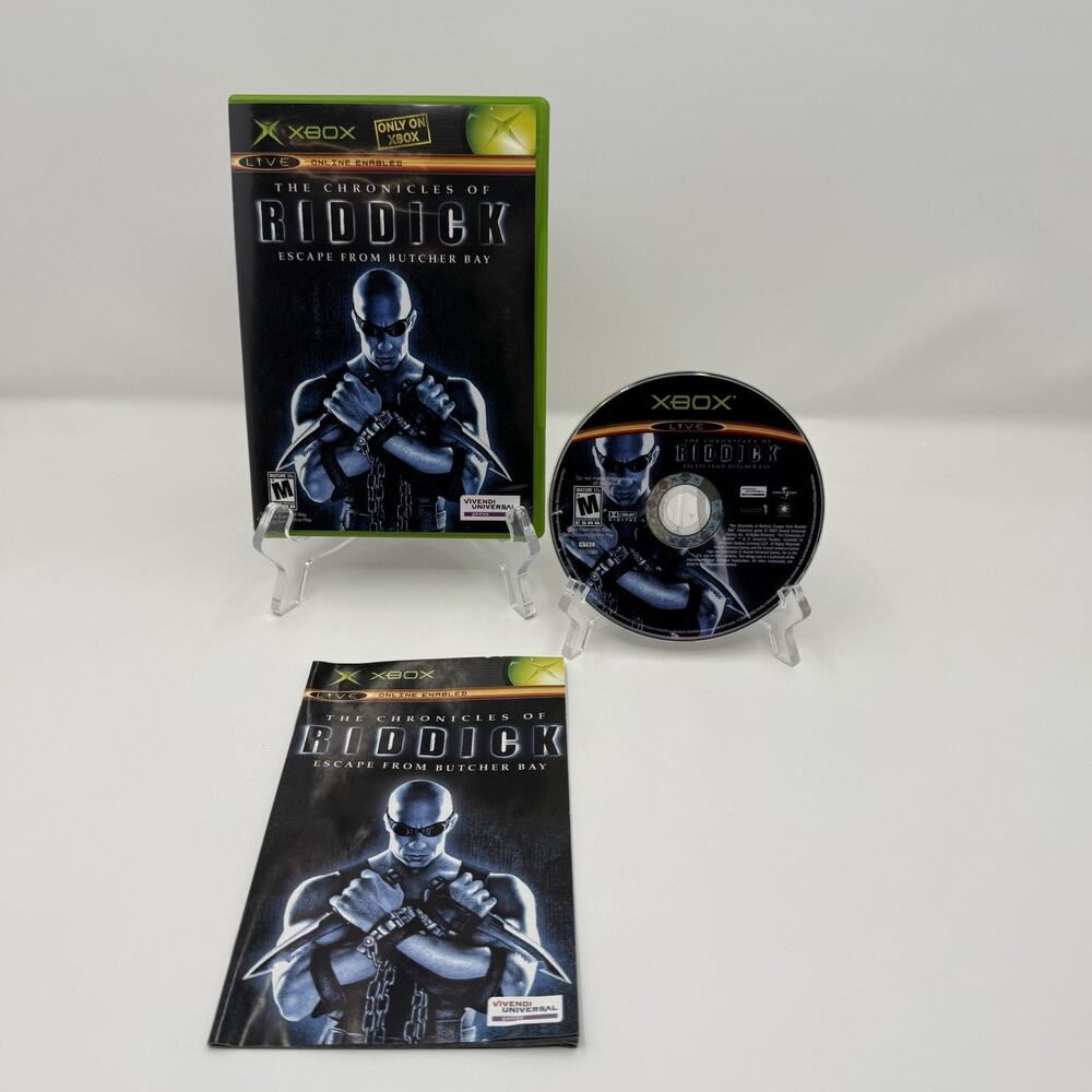 Chronicles Riddick Escape Butcher Bay Xbox Game CIB Tested